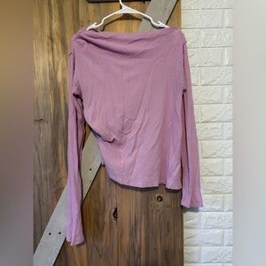 Free People We The Free Exposed Seam Thermal Top - Thistle   - Size XL